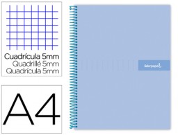 Cuaderno espiral Liderpapel Crafty A4 tapa extradura 120h 90g c/5mm. color celeste